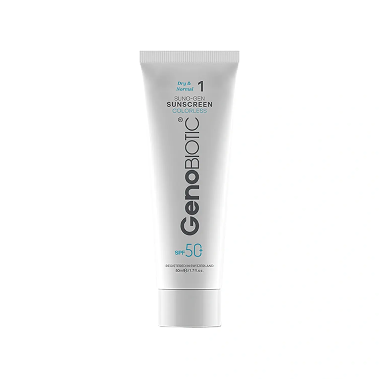 کرم ضد آفتاب SPF 50 ژنوبایوتیک سانوژن مناسب پوست های معمولی تا خشک حجم 50 میلی لیتر - بی رنگ