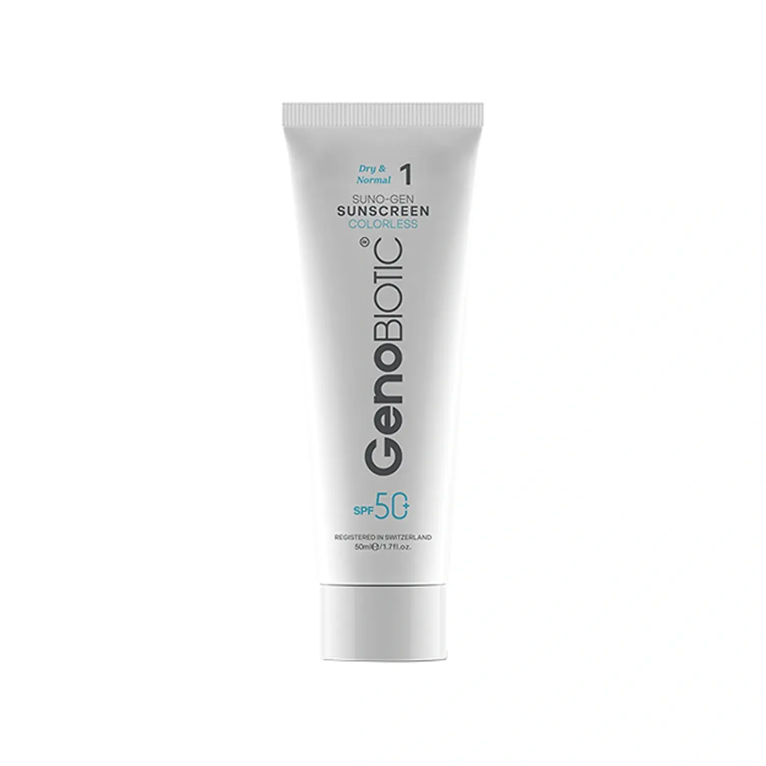 کرم ضد آفتاب SPF 50 ژنوبایوتیک سانوژن مناسب پوست های معمولی تا خشک حجم 50 میلی لیتر - بی رنگ