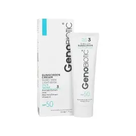 کرم ضد آفتاب ژنوبایوتیک SPF 50 مناسب پوست نرمال و خشک حجم 50 میلی لیتر - بژ روشن