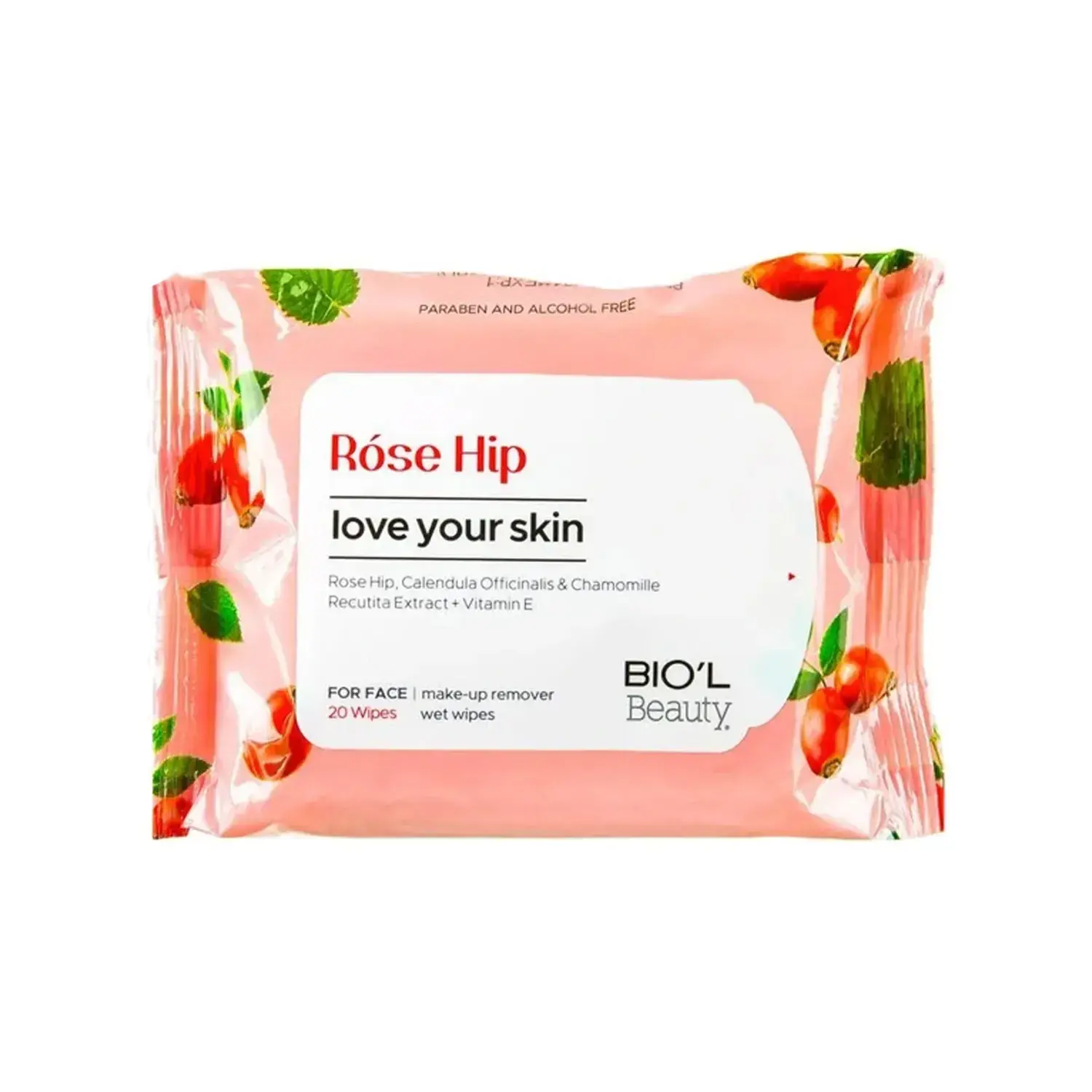 دستمال مرطوب پاک کننده آرایش بیول مدل Rose Hip بسته 20 عددی