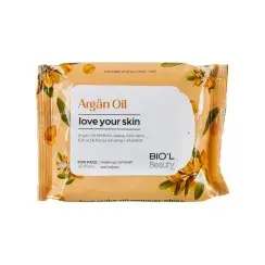 دستمال مرطوب پاک کننده آرایش بیول مدل Argan Oil بسته 20 عددی