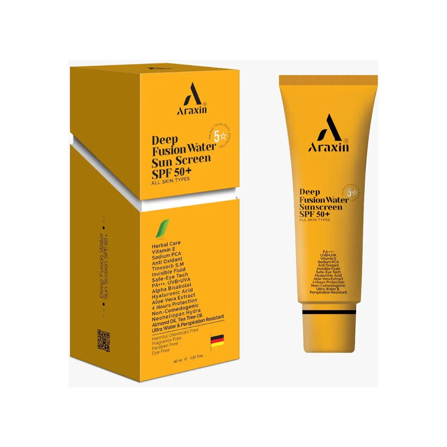 کرم ضد آفتاب فیوژن واتر SPF 50 آراکسین حجم 40 میلی لیتر image