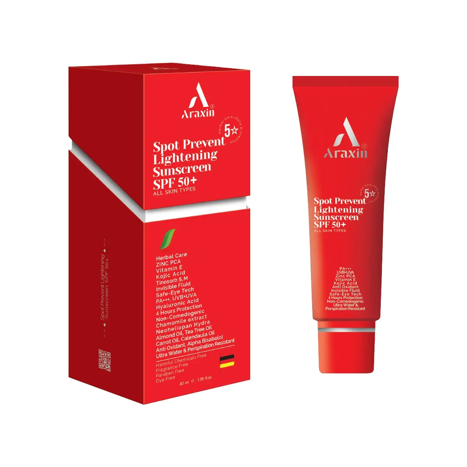 کرم ضد آفتاب و ضد لک فیوژن واتر SPF 50 آراکسین حجم 40 میلی لیتر image