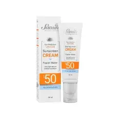 ضد آفتاب فیوژن واتر SPF 50 ثمین مناسب انواع پوست حجم 50 میلی لیتر