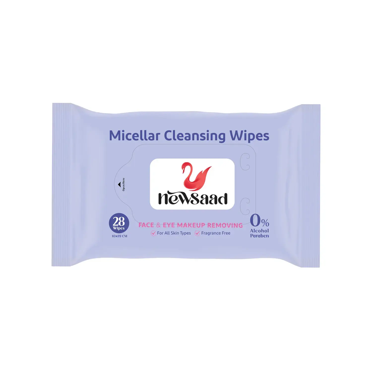 دستمال مرطوب پاک کننده آرایش نیوساد مدل Micellar بسته 28 عددی image