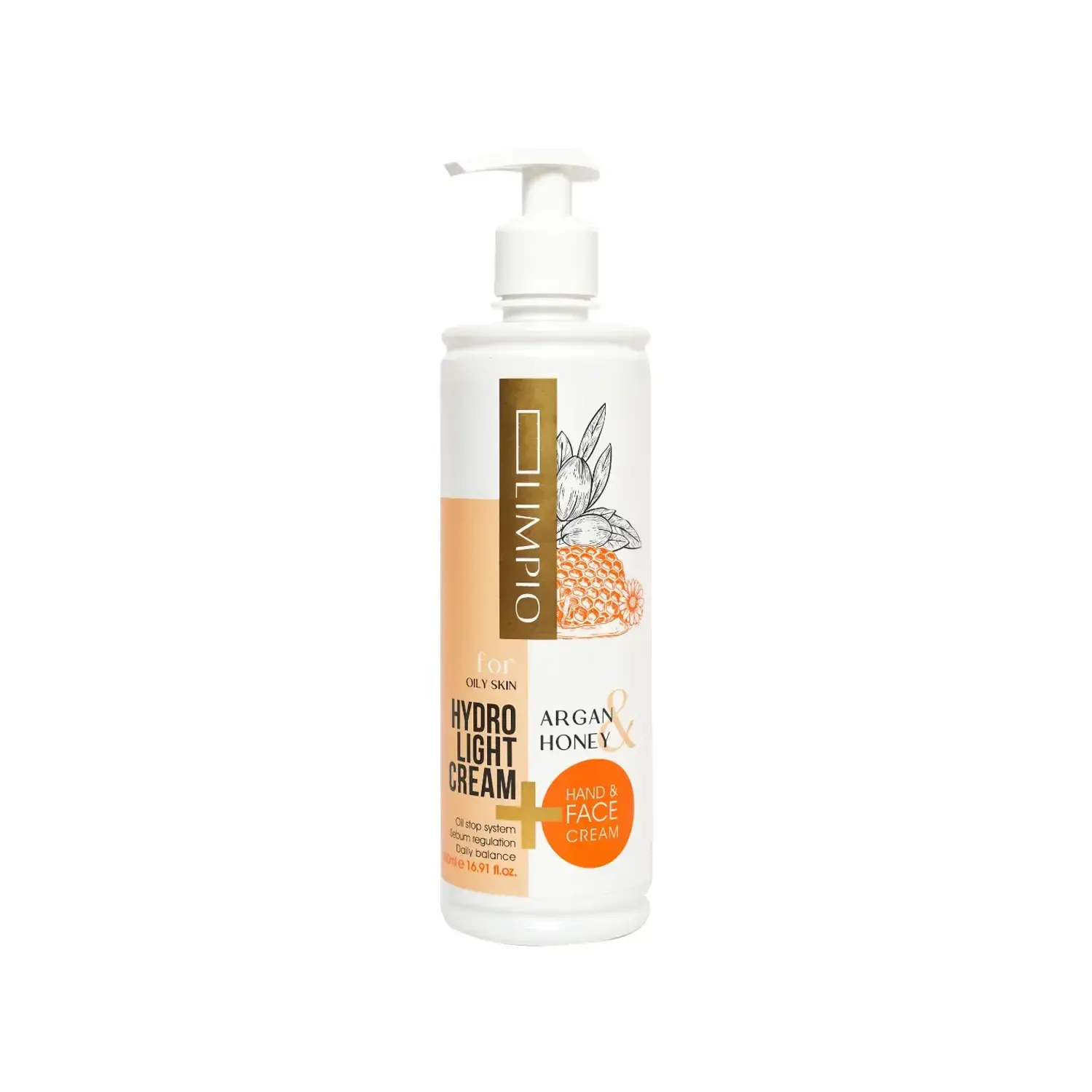 کرم مرطوب کننده پمپی لیمپیو مدل Argan حجم 500 میلی لیتر