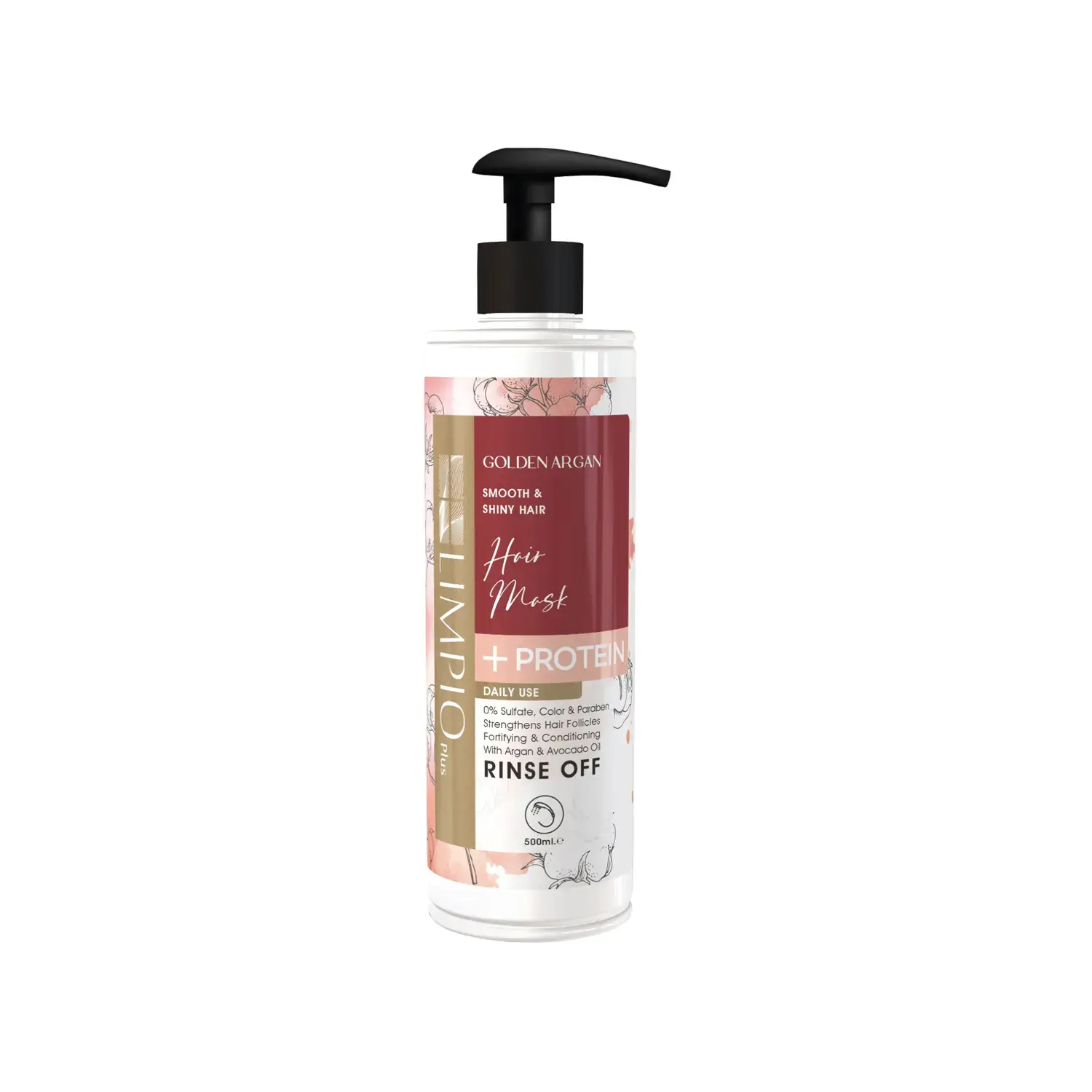 ماسک مو با آبکشی لیمپیو مدل Golden Argan حجم 500 میلی لیتر image