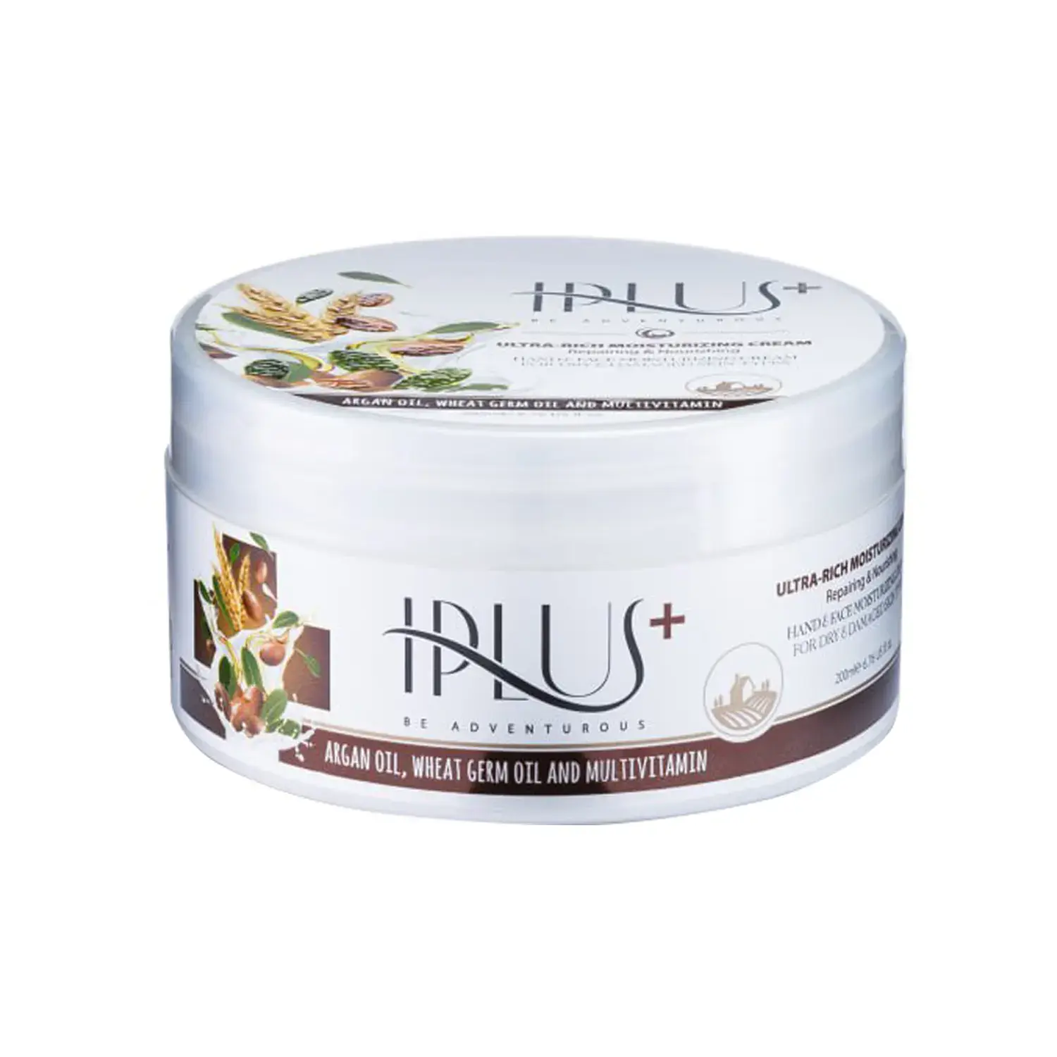 کرم مرطوب کننده قوی آی پلاس حاوی روغن آرگان و جوانه گندم حجم 200 میلی لیتر image