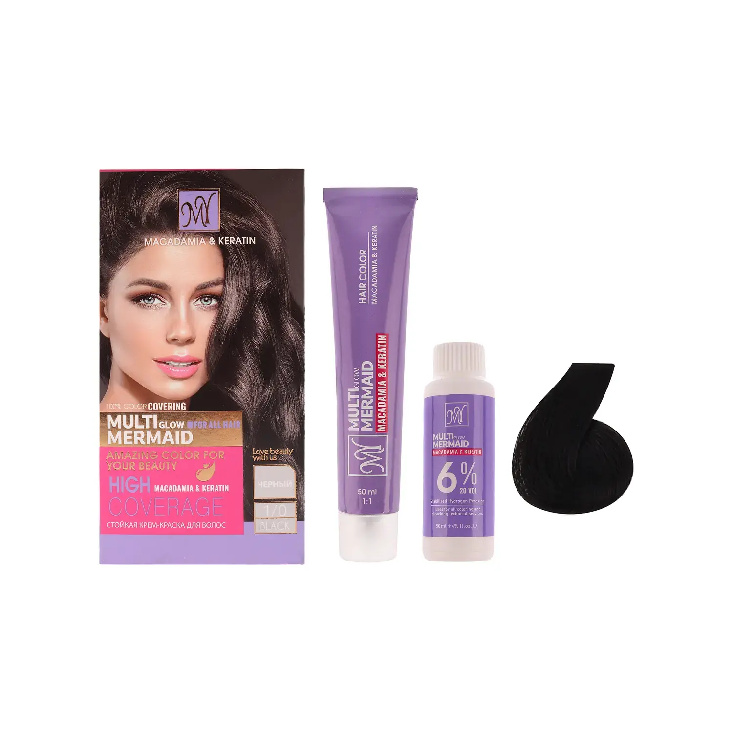 کیت رنگ مو مای مدل Macademia & Keratin شماره 1.0 - مشکی image