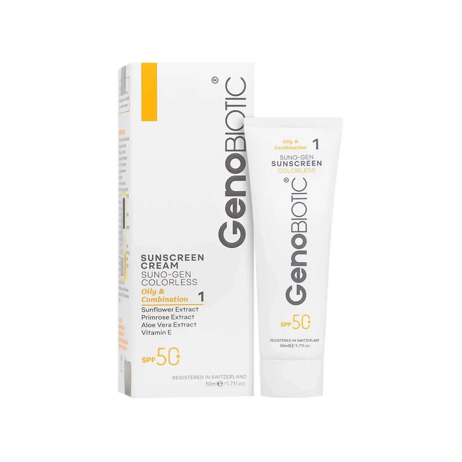 کرم ضد آفتاب ژنوبایوتیک مدل SPF 50 سانوژن مناسب پوست چرب و مختلط حجم 50 میلی لیتر - بی رنگ image