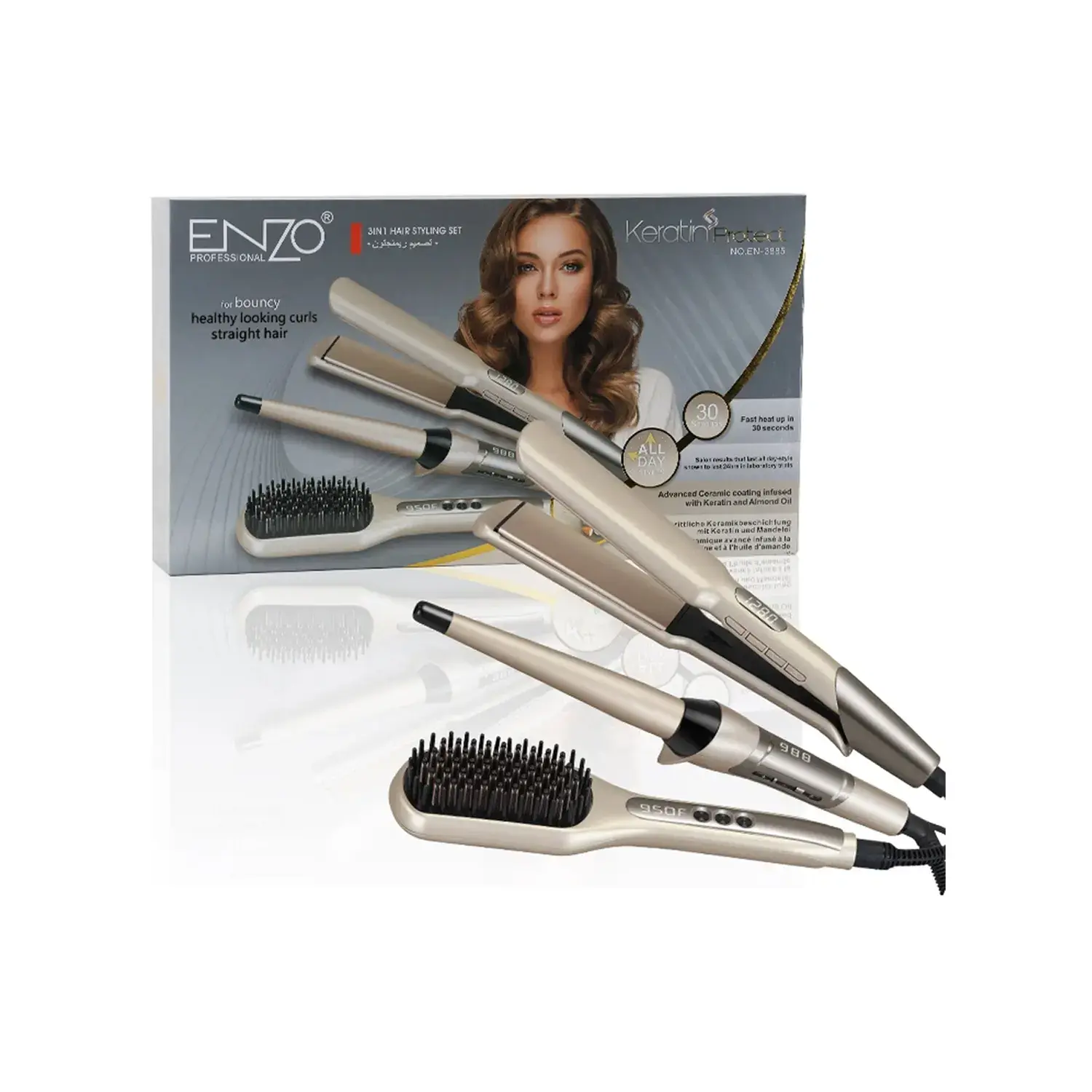 ست سه تیکه حالت دهنده مو انزو پروفشنال مدل EN-3885 - طلایی image