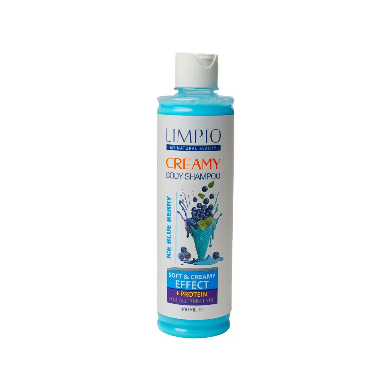 شامپو بدن کرمی لیمپیو مدل Ice Blue Berry مناسب انواع پوست حجم 400 میلی لیتر