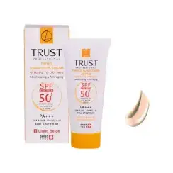 کرم ضد آفتاب و ضد پیری SPF50 تراست مناسب پوست های نرمال و خشک - بژ روشن