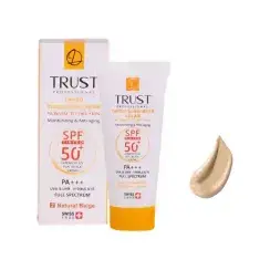 کرم ضد آفتاب و ضد پیری SPF50 تراست مناسب پوست های نرمال و خشک - بژ طبیعی