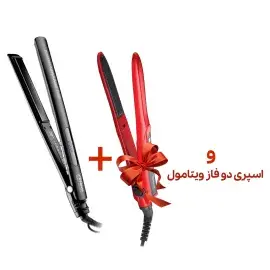 اتو مو پروویو مدل PW-5106 به همراه حالت دهنده مو مردانه و اسپری دو فاز ویتامول هدیه