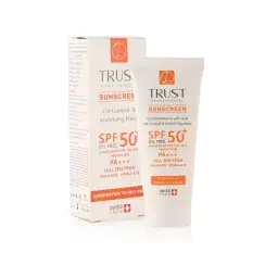 کرم ضد آفتاب کنترل کننده چربی SPF50 تراست مناسب پوست های چرب و مختلط - بی رنگ