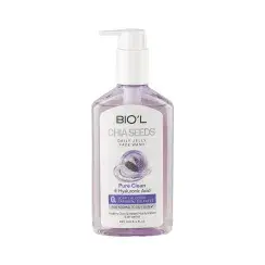 شوینده ژلی بیول حاوی عصاره چیا و هیالورونیک اسید مناسب پوست نرمال تا چرب حجم 250 میلی لیتر