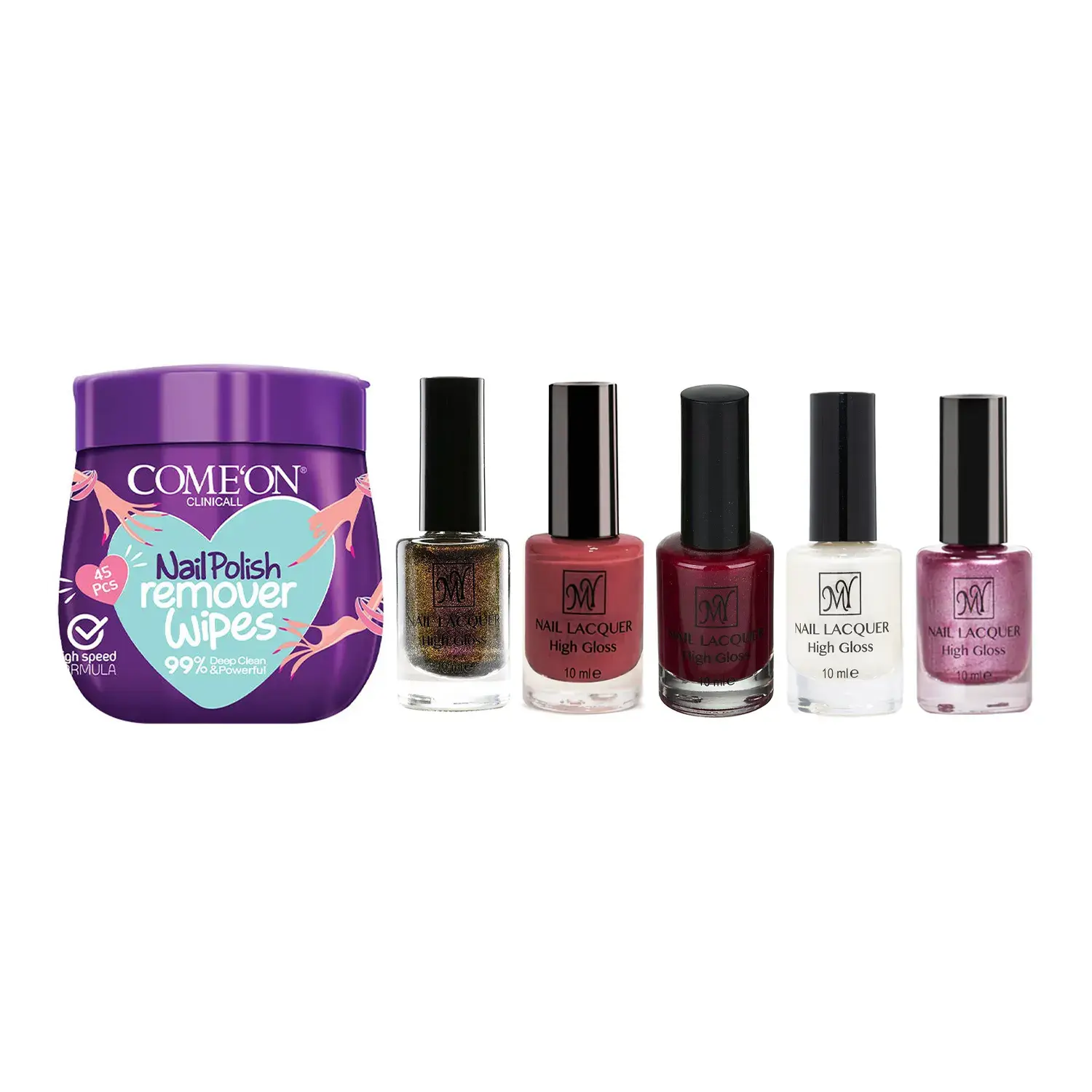 لاک ناخن مای به همراه پد لاک پاک کن کامان مجموعه 6 عددی image