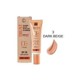سی سی کرم SPF 30 تراست مناسب انواع پوست - بژ تیره