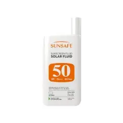 ضد آفتاب سولار فلوئید SPF50 سان سیف مناسب پوست حساس، چرب و مستعد آکنه