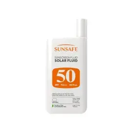 ضد آفتاب سولار فلوئید SPF50 سان سیف مناسب پوست حساس، چرب و مستعد آکنه