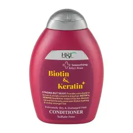 نرم کننده مو اچ اند تی حاوی بیوتین و کراتین مناسب موی خیلی خشک، آسیب دیده و فر حجم 385 میلی لیتر