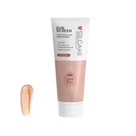 کرم ضد آفتاب سیلکر +SPF 50 مدل بژ طبیعی حجم 50 میلی لیتر