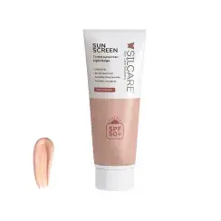 کرم ضد آفتاب سیلکر +SPF 50 مدل بژ روشن حجم 50 میلی لیتر